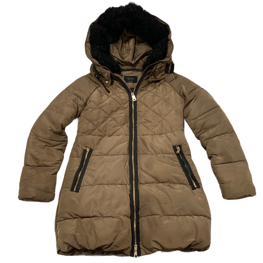 Zara Basic Small Puffer Jacket with Hood